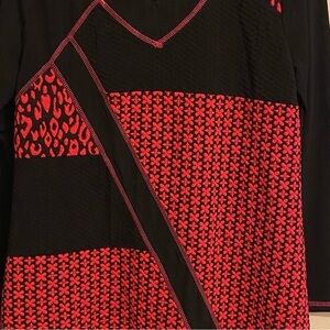 Black and Red Patterned Dress